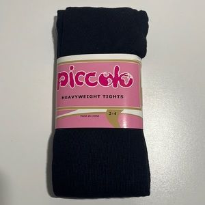 Piccolo Girl Size 2-4 Heavyweight Navy Tights.